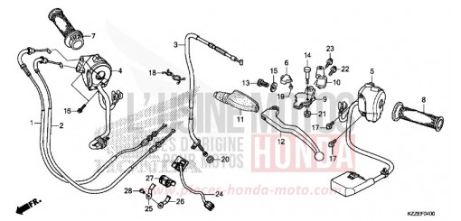 HANDLE LEVER/SWITCH/CABLE CRF250RLAH de 2017
